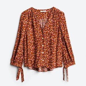 Madewell Lirane Tie Detail Button Down Top